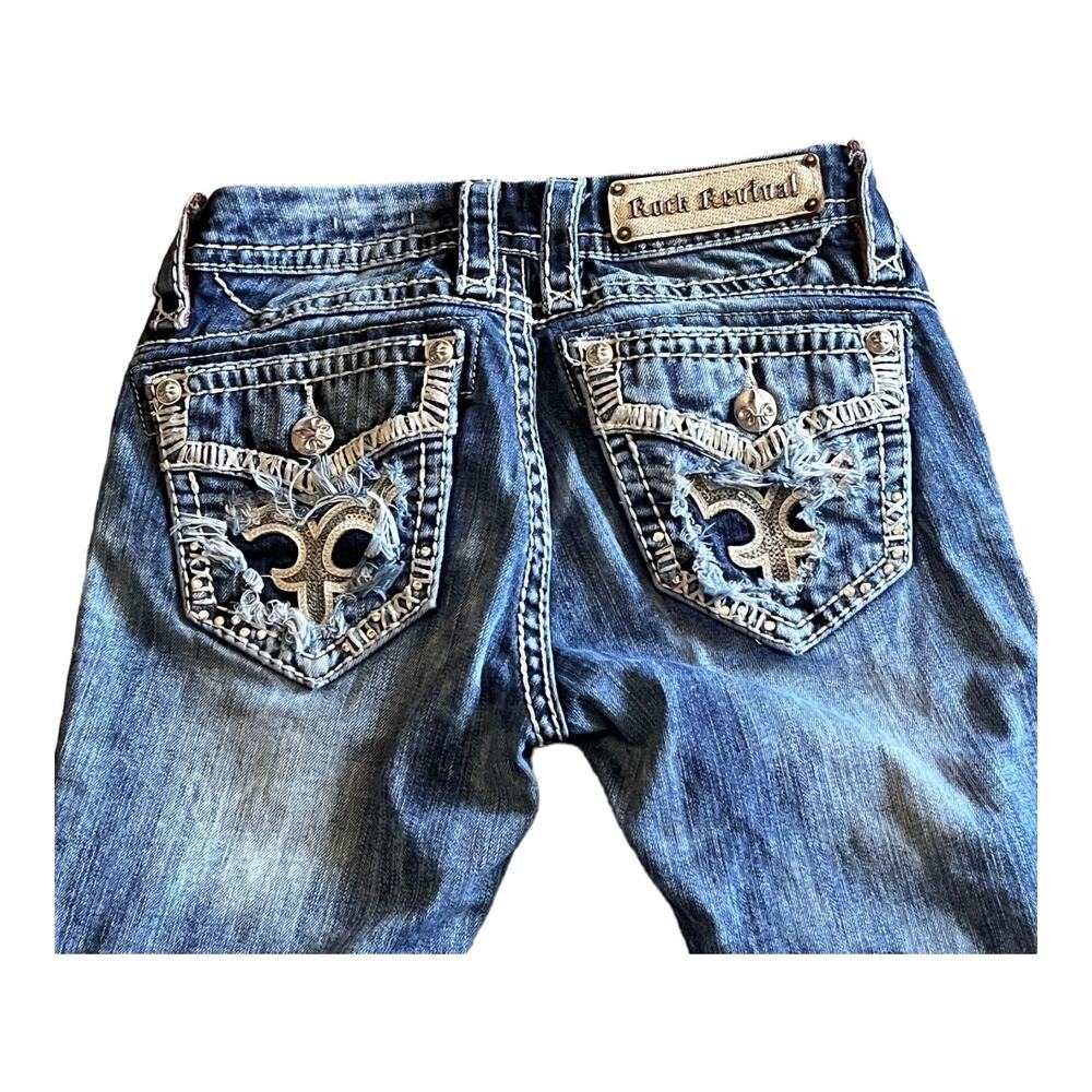 Rock Revival Blue JEAN 25 Gloria Mid Rise Straight Stretch Womens Demin Jeans - Picture 5 of 9